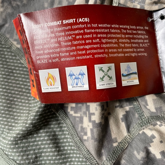Massif Army combat shirt Mens Large Digital Camo flame resistant Stretch NWT - Picture 7 of 7